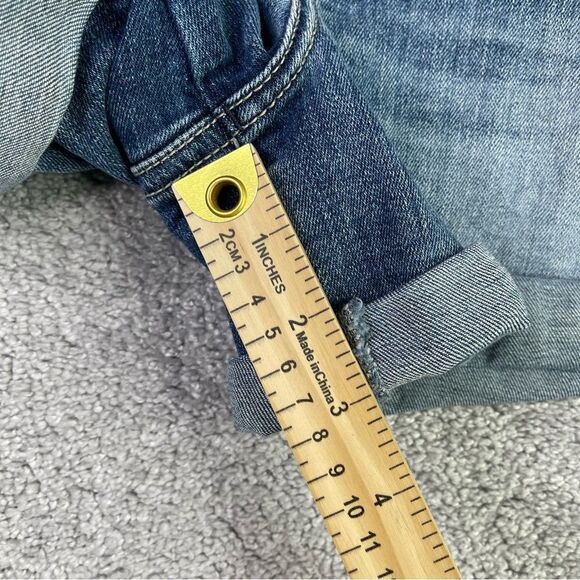 Silver Jeans Suki Shorts Women's 25 Blue Low Rise Cuffed Distressed Denim - Picture 8 of 9